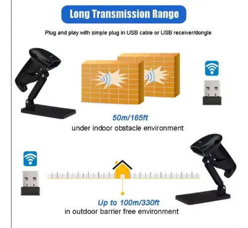 Escaner Lector 2d Qr Codigo Barras Láser Inalambrico 2.4g. - Imagen 4