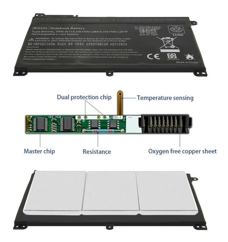 Bateria Bi03xl Hp Stream Hp 14-ax Pavilion X360 13-u / M3u - Imagen 3